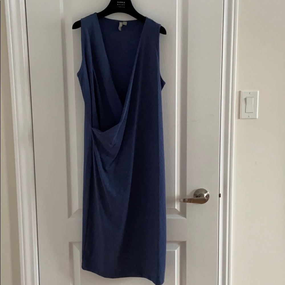 ASOS Blue Marl Wrap Short Sleeve Dress